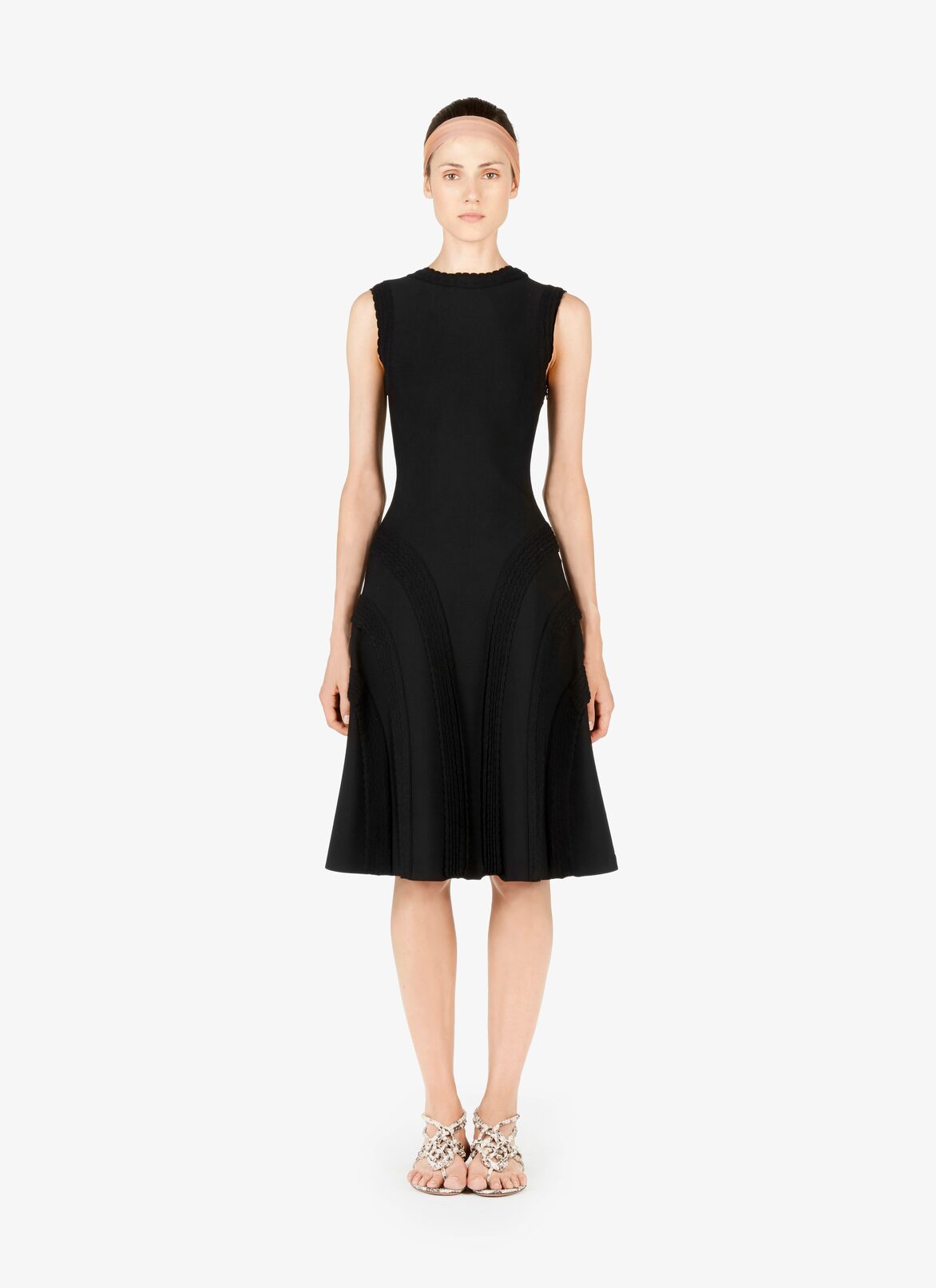 Piped Sleeveless Dress  ALAÏA BLACK PIPED SLEEVELESS DRESS